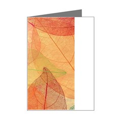 Leaves Patterns Colorful Leaf Pattern Mini Greeting Card by Cemarart