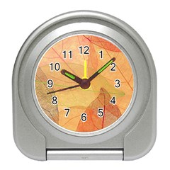 Leaves Patterns Colorful Leaf Pattern Travel Alarm Clock by Cemarart