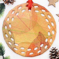 Leaves Patterns Colorful Leaf Pattern Ornament (round Filigree)