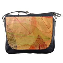 Leaves Patterns Colorful Leaf Pattern Messenger Bag by Cemarart