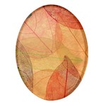 Leaves Patterns Colorful Leaf Pattern Oval Glass Fridge Magnet (4 pack) Front