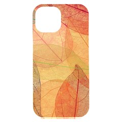 Leaves Patterns Colorful Leaf Pattern Iphone 15 Plus Black Uv Print Pc Hardshell Case by Cemarart