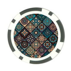 Flower Texture Background Colorful Pattern Poker Chip Card Guard