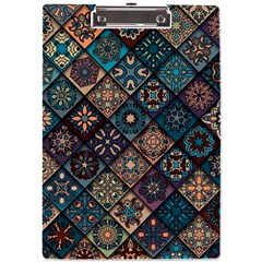 Flower Texture Background Colorful Pattern A4 Acrylic Clipboard by Cemarart