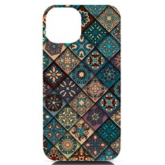 Flower Texture Background Colorful Pattern Iphone 14 Black Uv Print Case by Cemarart