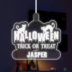 Personalized Happy Halloween Name Any Text LED Acrylic Ornament