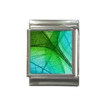 3d Leaves Texture Sheet Blue Green Italian Charm (13mm) Front