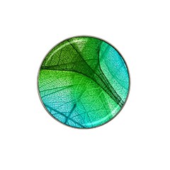 3d Leaves Texture Sheet Blue Green Hat Clip Ball Marker (4 Pack) by Cemarart