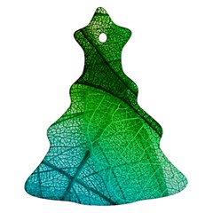 3d Leaves Texture Sheet Blue Green Ornament (christmas Tree) 