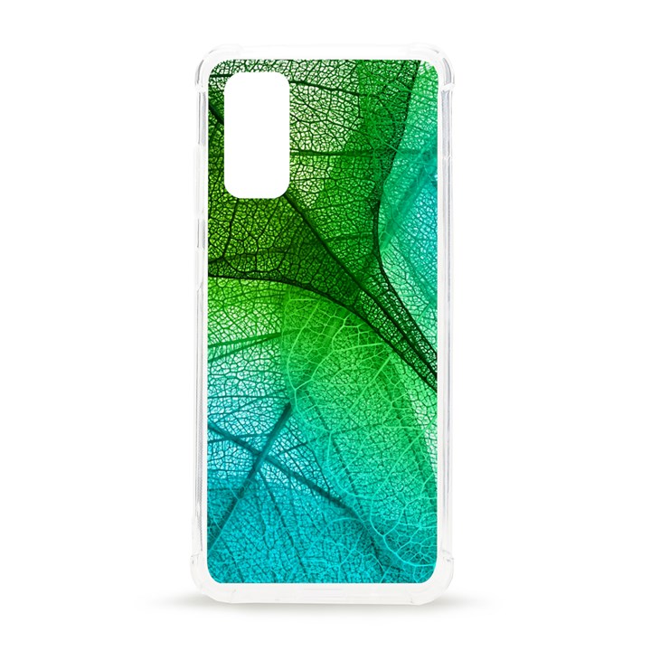 3d Leaves Texture Sheet Blue Green Samsung Galaxy S20 6.2 Inch TPU UV Case