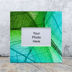 3d Leaves Texture Sheet Blue Green White Box Photo Frame 4  X 6  by Cemarart