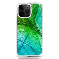 3d Leaves Texture Sheet Blue Green Iphone 14 Pro Max Tpu Uv Print Case by Cemarart