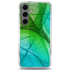 3d Leaves Texture Sheet Blue Green Samsung Galaxy S24 6 2 Inch Tpu Uv Case