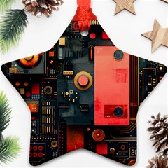 Tech Technology Pattern Ornament (star)