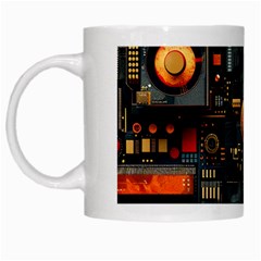 Tech Technology Pattern White Mug