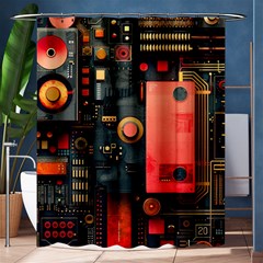 Tech Technology Pattern Shower Curtain 60  X 72  (medium)  by Salmanaz77