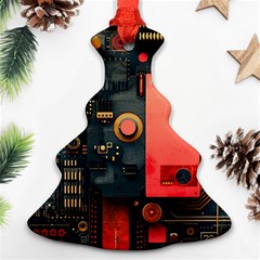 Tech Technology Pattern Ornament (christmas Tree) 