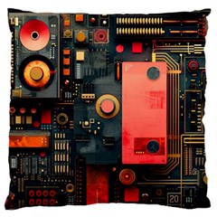 Tech Technology Pattern Large Cushion Case (one Side) by Salmanaz77