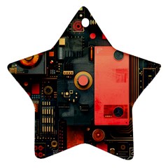 Tech Technology Pattern Ornament (star)