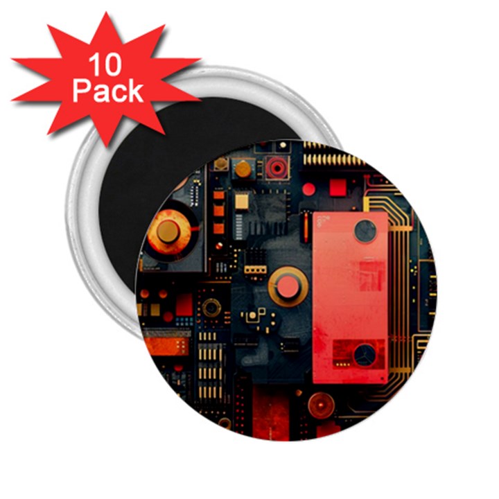 Tech Technology Pattern 2.25  Magnets (10 pack) 