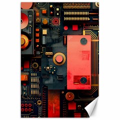 Tech Technology Pattern Canvas 20  X 30  by Salmanaz77