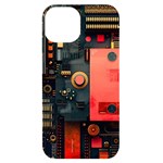 Tech Technology Pattern iPhone 14 Black UV Print Case Front