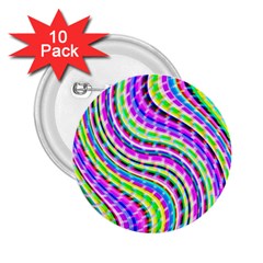 Neon Trippy Swirls Twirls Design 2 25  Buttons (10 Pack)  by Salmanaz77