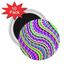 Neon Trippy Swirls Twirls Design 2 25  Magnets (10 Pack)  by Salmanaz77