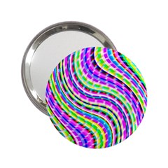 Neon Trippy Swirls Twirls Design 2 25  Handbag Mirrors by Salmanaz77