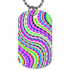 Neon Trippy Swirls Twirls Design Dog Tag (one Side) by Salmanaz77