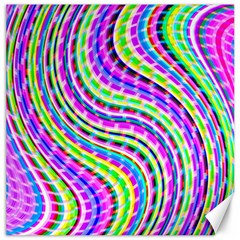 Neon Trippy Swirls Twirls Design Canvas 16  X 16  by Salmanaz77