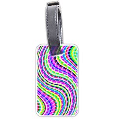 Neon Trippy Swirls Twirls Design Luggage Tag (one Side) by Salmanaz77