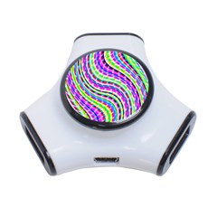 Neon Trippy Swirls Twirls Design 3-port Usb Hub by Salmanaz77