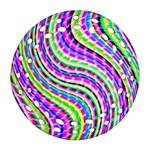 Neon Trippy Swirls Twirls Design Ornament (Round Filigree) Front