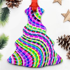 Neon Trippy Swirls Twirls Design Ornament (christmas Tree) 