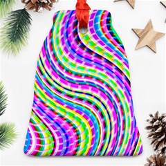 Neon Trippy Swirls Twirls Design Ornament (bell)