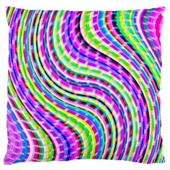 Neon Trippy Swirls Twirls Design Large Cushion Case (one Side) by Salmanaz77