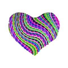 Neon Trippy Swirls Twirls Design Standard 16  Premium Heart Shape Cushions by Salmanaz77