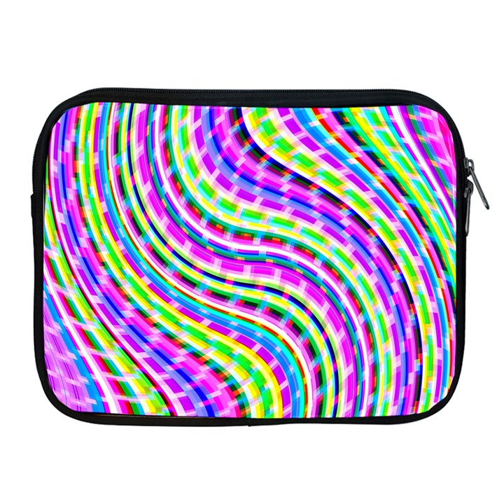 Neon Trippy Swirls Twirls Design Apple iPad 2/3/4 Zipper Cases