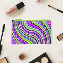 Neon Trippy Swirls Twirls Design Cosmetic Bag (xs) by Salmanaz77