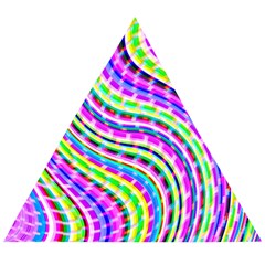 Neon Trippy Swirls Twirls Design Wooden Puzzle Triangle by Salmanaz77