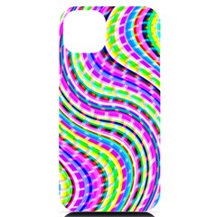 Neon Trippy Swirls Twirls Design Iphone 14 Plus Black Uv Print Case by Salmanaz77