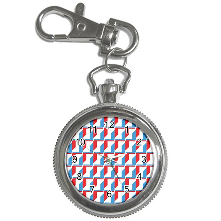 Fabric Geometric Pattern Background Key Chain Watches