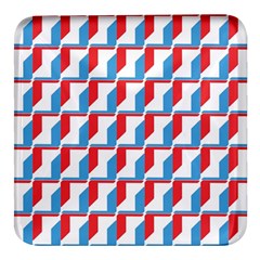 Fabric Geometric Pattern Background Square Glass Fridge Magnet (4 Pack) by Salmanaz77