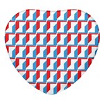 Fabric Geometric Pattern Background Heart Glass Fridge Magnet (4 pack) Front