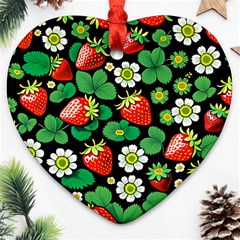 Strawberries Pattern Ornament (heart)