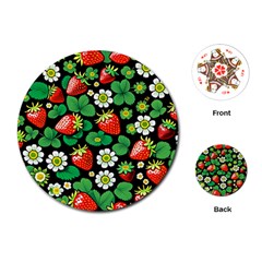 Strawberries Pattern Playing Cards Single Design (round)