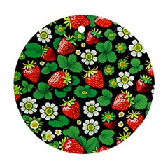 Strawberries Pattern Round Ornament (two Sides) by Salmanaz77