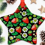 Strawberries Pattern Star Ornament (Two Sides) Back