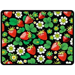 Strawberries Pattern Fleece Blanket (large) by Salmanaz77